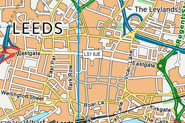LS1 6JE map - OS VectorMap District (Ordnance Survey) LS1 6JE map - OS VectorMap District (Ordnance Survey)