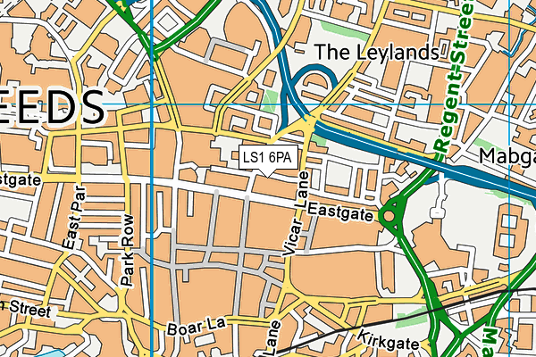 LS1 6PA map - OS VectorMap District (Ordnance Survey) LS1 6PA map - OS VectorMap District (Ordnance Survey)