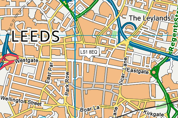 LS1 8EQ map - OS VectorMap District (Ordnance Survey) LS1 8EQ map - OS VectorMap District (Ordnance Survey)