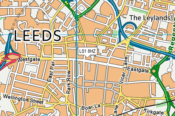 LS1 8HZ map - OS VectorMap District (Ordnance Survey)