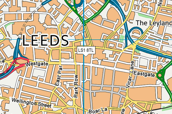 LS1 8TL map - OS VectorMap District (Ordnance Survey) LS1 8TL map - OS VectorMap District (Ordnance Survey)