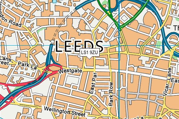 LS1 9ZU map - OS VectorMap District (Ordnance Survey) LS1 9ZU map - OS VectorMap District (Ordnance Survey)
