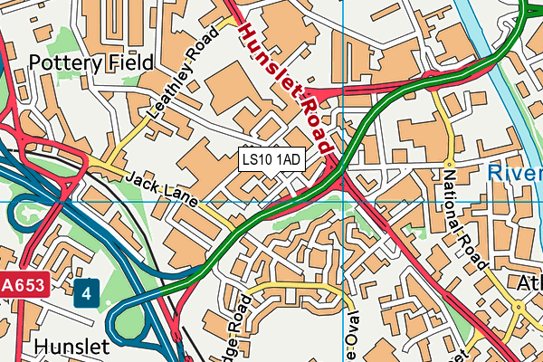LS10 1AD map - OS VectorMap District (Ordnance Survey) LS10 1AD map - OS VectorMap District (Ordnance Survey)