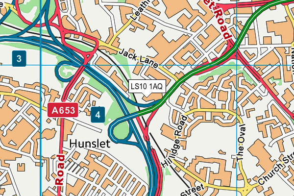 LS10 1AQ map - OS VectorMap District (Ordnance Survey)