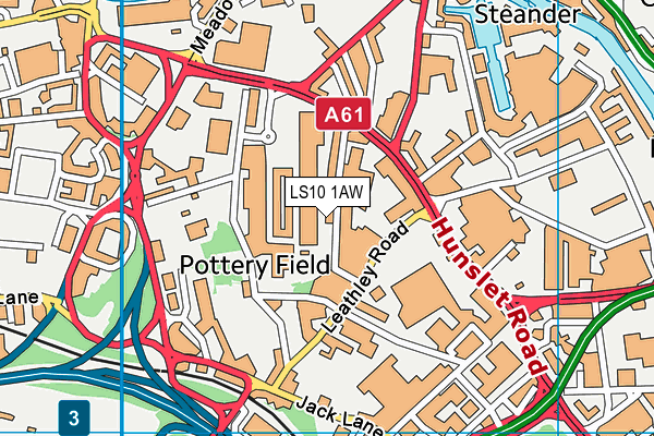 LS10 1AW map - OS VectorMap District (Ordnance Survey) LS10 1AW map - OS VectorMap District (Ordnance Survey)