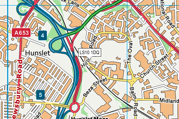 LS10 1DQ map - OS VectorMap District (Ordnance Survey) LS10 1DQ map - OS VectorMap District (Ordnance Survey)