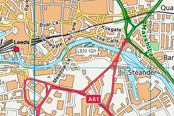 LS10 1GY map - OS VectorMap District (Ordnance Survey)