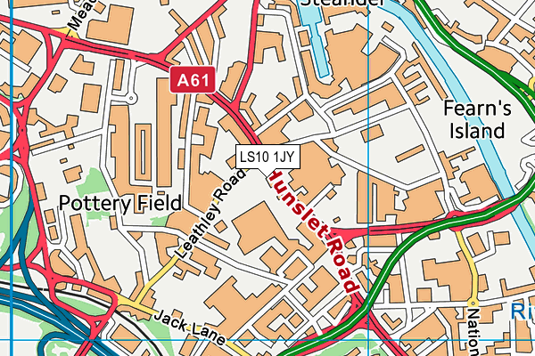 LS10 1JY map - OS VectorMap District (Ordnance Survey) LS10 1JY map - OS VectorMap District (Ordnance Survey)