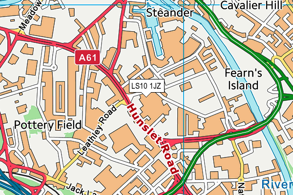 LS10 1JZ map - OS VectorMap District (Ordnance Survey)