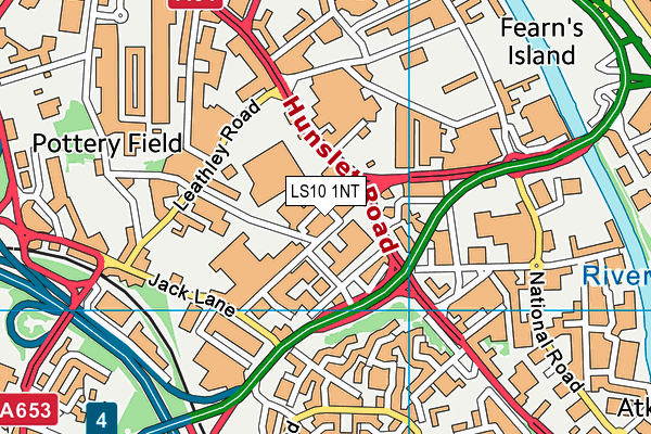 LS10 1NT map - OS VectorMap District (Ordnance Survey) LS10 1NT map - OS VectorMap District (Ordnance Survey)