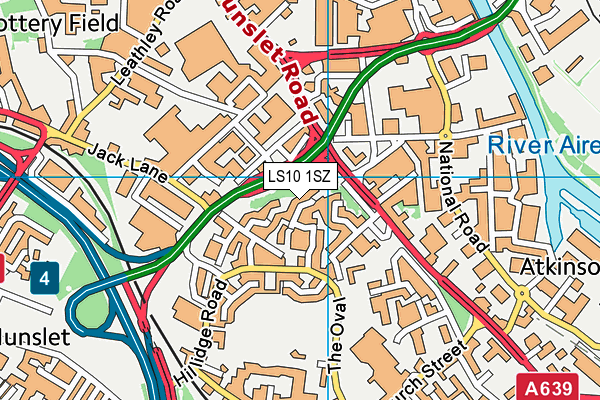 LS10 1SZ map - OS VectorMap District (Ordnance Survey)