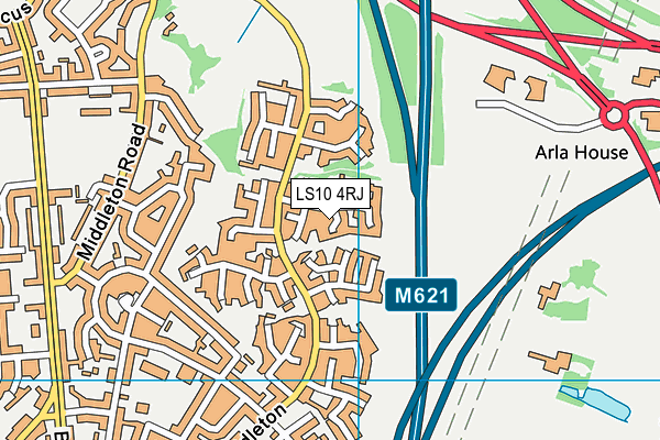 LS10 4RJ map - OS VectorMap District (Ordnance Survey)