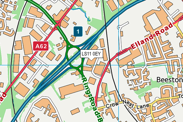 LS11 0EY map - OS VectorMap District (Ordnance Survey) LS11 0EY map - OS VectorMap District (Ordnance Survey)