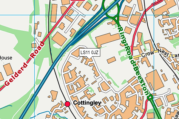 LS11 0JZ map - OS VectorMap District (Ordnance Survey) LS11 0JZ map - OS VectorMap District (Ordnance Survey)