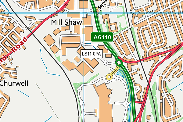 LS11 0PA map - OS VectorMap District (Ordnance Survey)
