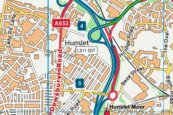 LS11 5DT map - OS VectorMap District (Ordnance Survey) LS11 5DT map - OS VectorMap District (Ordnance Survey)