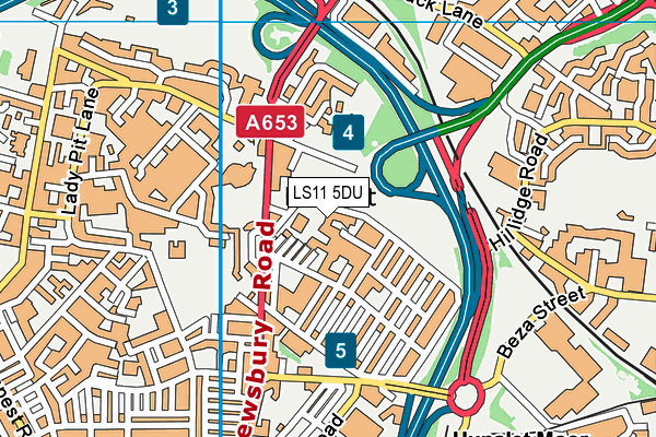 LS11 5DU map - OS VectorMap District (Ordnance Survey) LS11 5DU map - OS VectorMap District (Ordnance Survey)