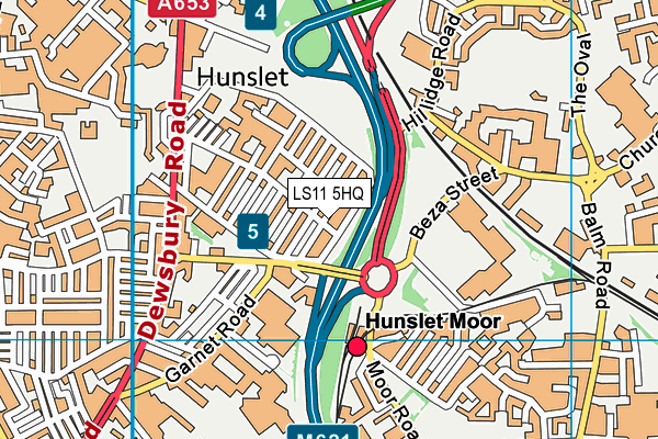 LS11 5HQ map - OS VectorMap District (Ordnance Survey)