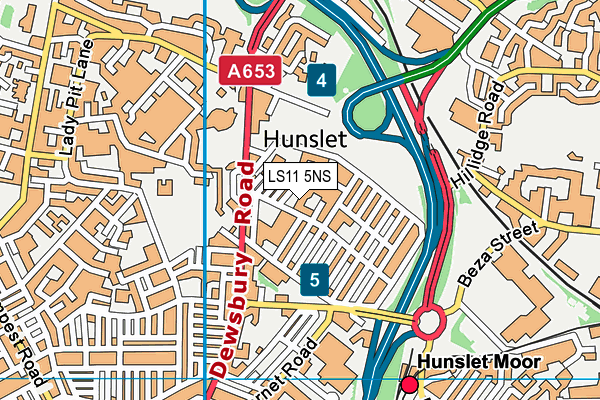 LS11 5NS map - OS VectorMap District (Ordnance Survey) LS11 5NS map - OS VectorMap District (Ordnance Survey)