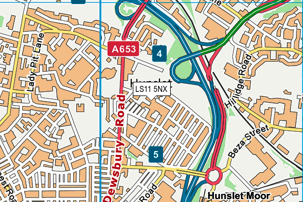 LS11 5NX map - OS VectorMap District (Ordnance Survey) LS11 5NX map - OS VectorMap District (Ordnance Survey)