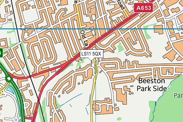 LS11 5QX map - OS VectorMap District (Ordnance Survey) LS11 5QX map - OS VectorMap District (Ordnance Survey)