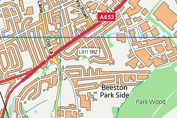 LS11 5RZ map - OS VectorMap District (Ordnance Survey)