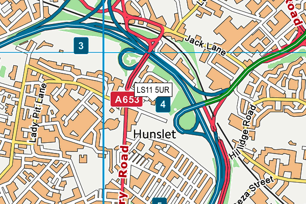 LS11 5UR map - OS VectorMap District (Ordnance Survey) LS11 5UR map - OS VectorMap District (Ordnance Survey)