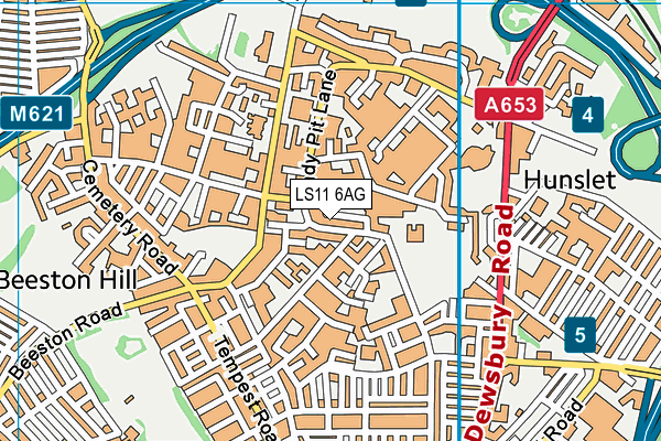 LS11 6AG map - OS VectorMap District (Ordnance Survey) LS11 6AG map - OS VectorMap District (Ordnance Survey)