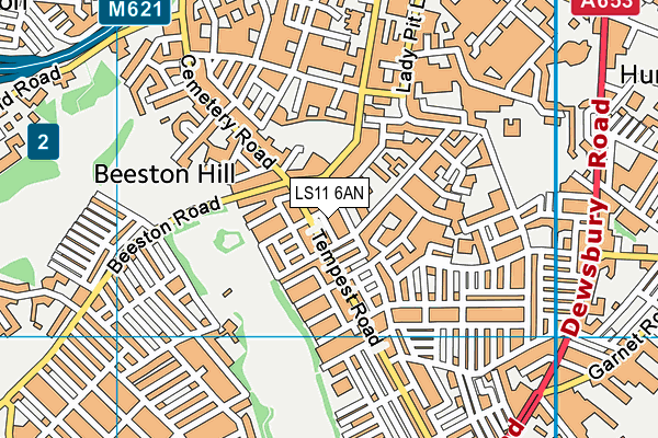 LS11 6AN map - OS VectorMap District (Ordnance Survey) LS11 6AN map - OS VectorMap District (Ordnance Survey)