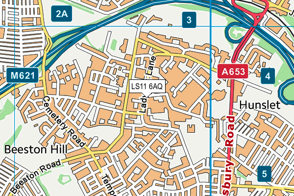 LS11 6AQ map - OS VectorMap District (Ordnance Survey)