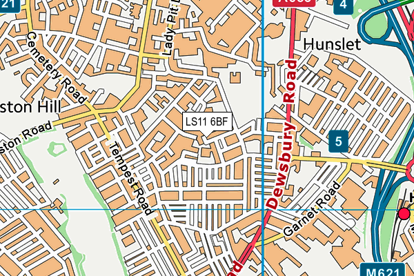 LS11 6BF map - OS VectorMap District (Ordnance Survey) LS11 6BF map - OS VectorMap District (Ordnance Survey)