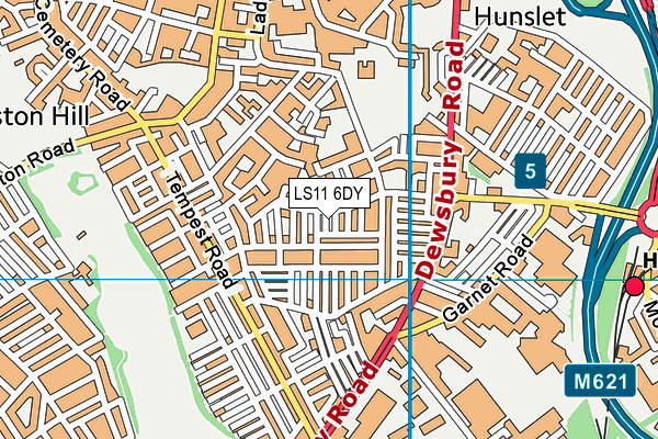 LS11 6DY map - OS VectorMap District (Ordnance Survey) LS11 6DY map - OS VectorMap District (Ordnance Survey)