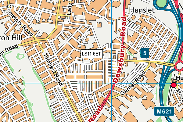LS11 6ET map - OS VectorMap District (Ordnance Survey) LS11 6ET map - OS VectorMap District (Ordnance Survey)