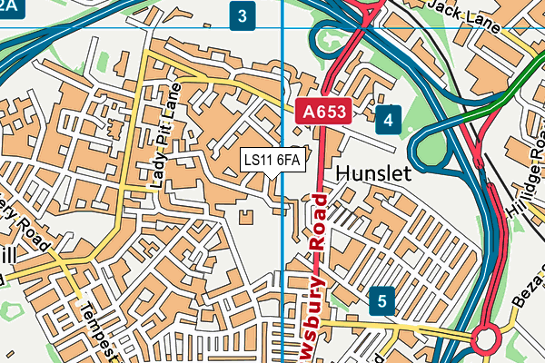 LS11 6FA map - OS VectorMap District (Ordnance Survey)