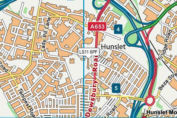 LS11 6PF map - OS VectorMap District (Ordnance Survey) LS11 6PF map - OS VectorMap District (Ordnance Survey)
