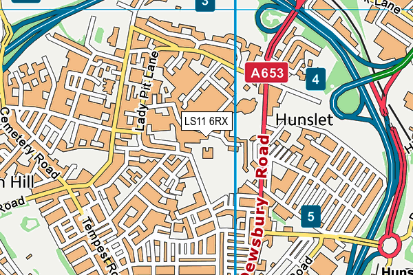 LS11 6RX map - OS VectorMap District (Ordnance Survey) LS11 6RX map - OS VectorMap District (Ordnance Survey)