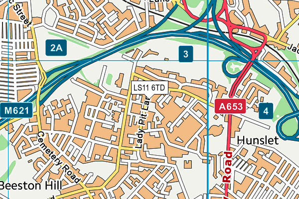 LS11 6TD map - OS VectorMap District (Ordnance Survey)