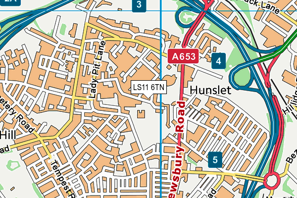 LS11 6TN map - OS VectorMap District (Ordnance Survey) LS11 6TN map - OS VectorMap District (Ordnance Survey)