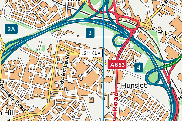 LS11 6UA map - OS VectorMap District (Ordnance Survey) LS11 6UA map - OS VectorMap District (Ordnance Survey)