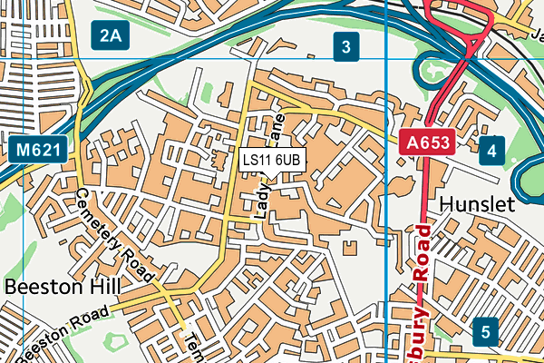 LS11 6UB map - OS VectorMap District (Ordnance Survey) LS11 6UB map - OS VectorMap District (Ordnance Survey)