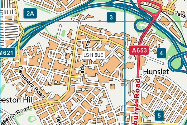 LS11 6UE map - OS VectorMap District (Ordnance Survey) LS11 6UE map - OS VectorMap District (Ordnance Survey)