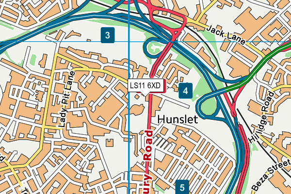 LS11 6XD map - OS VectorMap District (Ordnance Survey) LS11 6XD map - OS VectorMap District (Ordnance Survey)