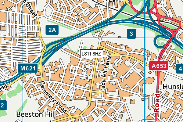 LS11 8HZ map - OS VectorMap District (Ordnance Survey) LS11 8HZ map - OS VectorMap District (Ordnance Survey)