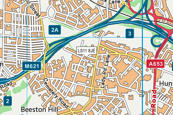 LS11 8JE map - OS VectorMap District (Ordnance Survey)