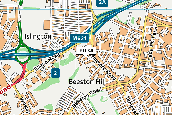 LS11 8JL map - OS VectorMap District (Ordnance Survey) LS11 8JL map - OS VectorMap District (Ordnance Survey)