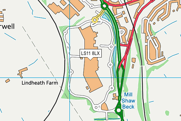LS11 8LX map - OS VectorMap District (Ordnance Survey) LS11 8LX map - OS VectorMap District (Ordnance Survey)