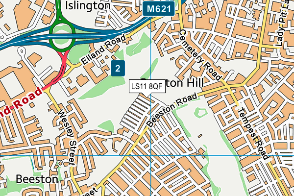 LS11 8QF map - OS VectorMap District (Ordnance Survey) LS11 8QF map - OS VectorMap District (Ordnance Survey)