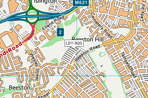 LS11 8QG map - OS VectorMap District (Ordnance Survey) LS11 8QG map - OS VectorMap District (Ordnance Survey)