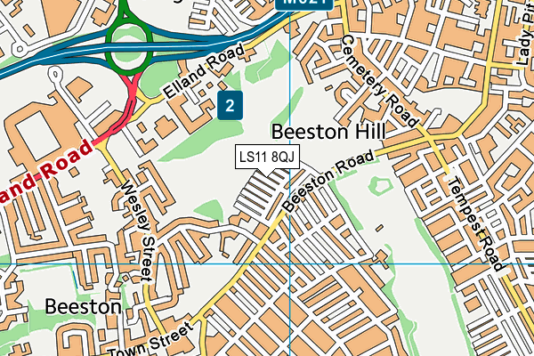 LS11 8QJ map - OS VectorMap District (Ordnance Survey) LS11 8QJ map - OS VectorMap District (Ordnance Survey)