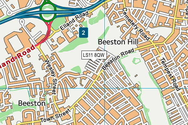 LS11 8QW map - OS VectorMap District (Ordnance Survey) LS11 8QW map - OS VectorMap District (Ordnance Survey)